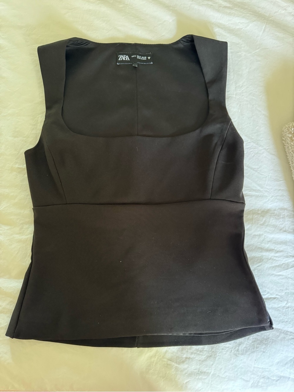 Zara Structured Top Black Size M